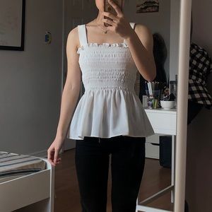 White ruffle top